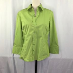 New York & Co. 3/4 Sleeve Button Down Shirt Large